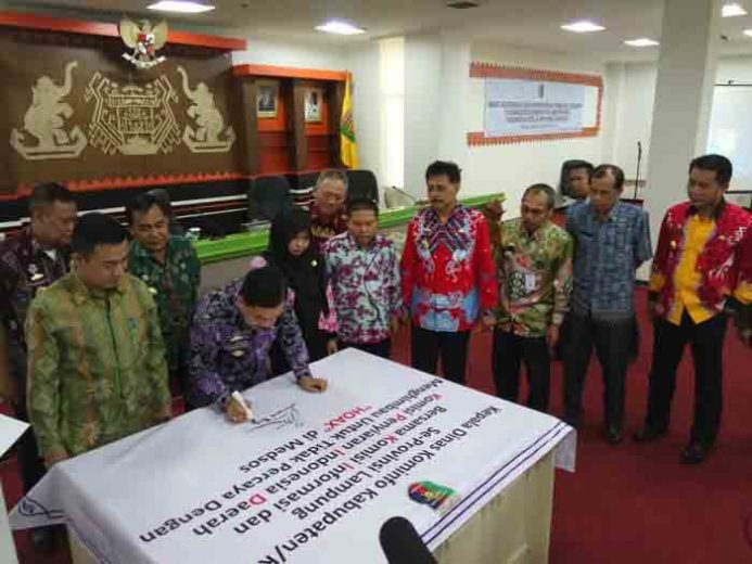 Diskominfotik Pemprov Lampung Gelar Rakor dan Deklarasi Anti-Hoax