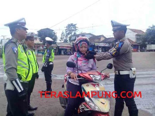 Puluhan Pengendara Kendaraan Bermotor Terjaring Razia Polres Lampura