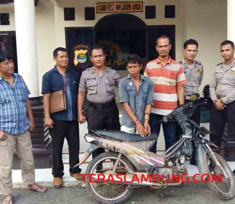Polsek Sungkai Utara Tahan Tersangka Pencuri Sepeda Motor