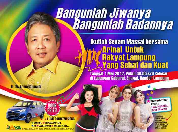 DPD I Partai Golkar Lampung Gelar Senam Massal Berhadiah Mobil, Umrah, dan Sepeda Motor