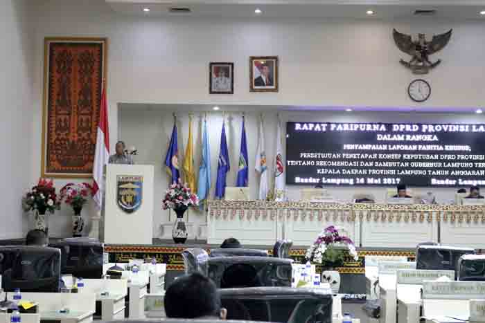 DPRD Lampung Gelar Rapat Paripurna Penyampaian Laporan Pansus LKPJ Gubernur Lampung 2016