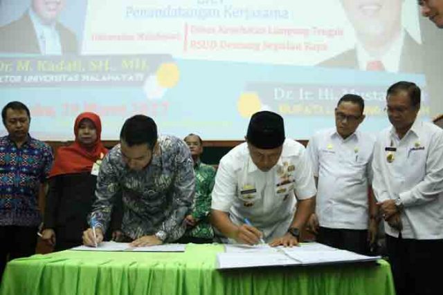 Pemkab Lamteng dan Unmal Teken Kerjasama di Bidang Pendidikan