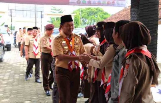 Pramuka Lampung Tengah Bantu Kelancaran Arus Mudik
