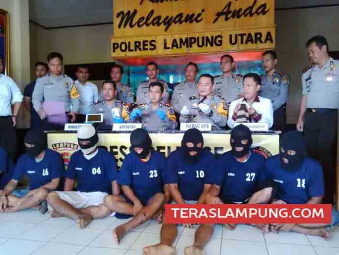 Polres Lampung Utara Tangkap Enam Perampok