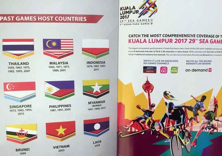 Heboh Gambar Bendera Indonesia Terbalik di Buku Panduan SEA Games 2017 Malaysia