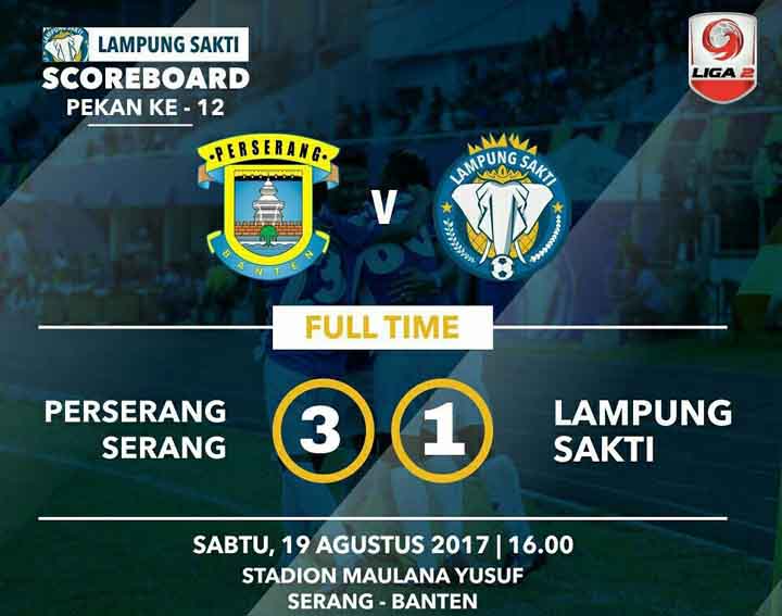 Lampung Sakti Ditekuk Perserang 3 – 1