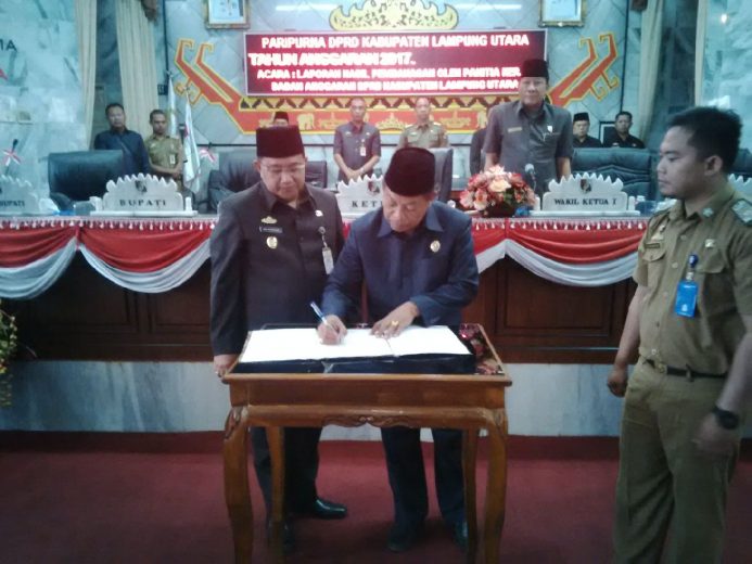 KUA-PPAS Perubahan 2017 Lampung Utara Disahkan