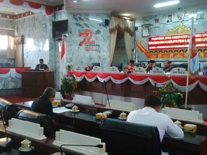 DPRD Lampura Gelar Sidang Paripurna Penyampaian Rancangan KUA-PPAS 2017