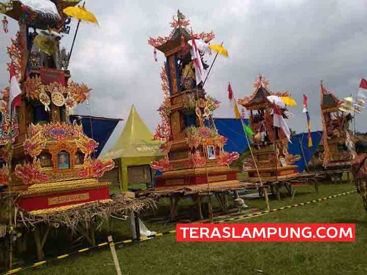 Ngaben Umat Hindu di Desa Sidowaluyo Lamsel, 34 Jenazah akan Dikremasi