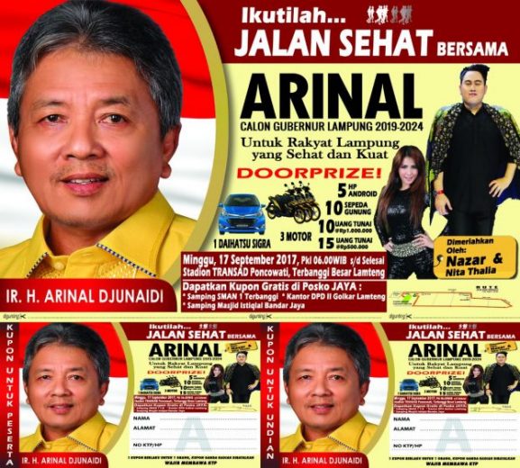 Gelar Jalan Sehat di Poncowati, Arinal Siapkan Mobil Daihatsu Sigra