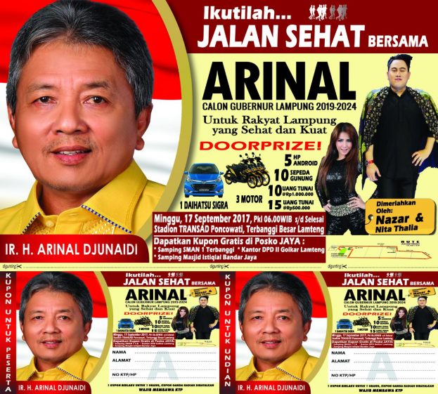 Gelar Jalan Sehat di Poncowati, Arinal Siapkan Mobil Daihatsu Sigra