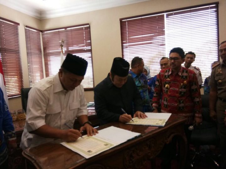 Mustafa dan Zainudin Hasan Teken MoU Kerjasama Pembangunan Lamteng – Lamsel