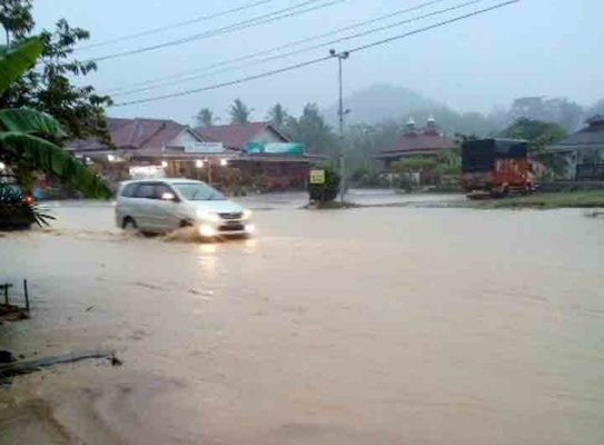 Longsor Landa Tanggamus, Banjir Genangi Jalan di Pringsewu