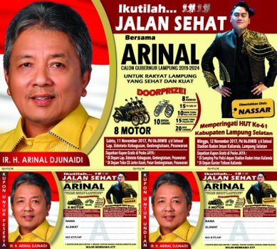 Gelar Jalan Sehat dan Pentas Dangdut di Pesawaran, Arinal Djunaidi Sediakan Aneka Hadiah Menarik