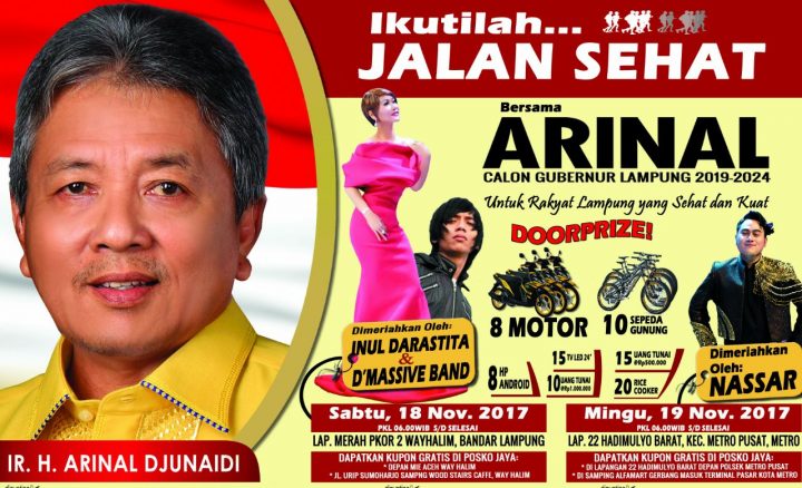 d’Masiv dan Inul Daratista Meriahkan Jalan Sehat Bersama Arinal di Bandarlampung