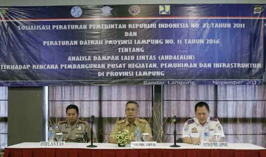 Pemprov Lampung Minta Pembangunan Perhatikan Analisis Dampak Lalu Lintas