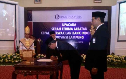 Budiharto Gantikan Arif Hartawan sebagai Kepala BI Perwakilan Lampung