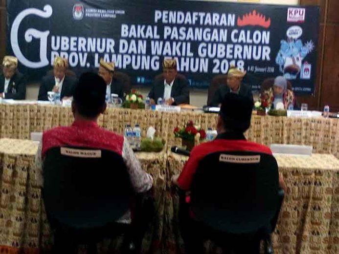 Pilgub Lampung, Herman HN – Sutono Daftar Cagub-Cawagub di KPU