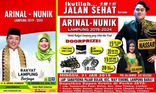 Arinal-Nunik Ajak Warga Fajar Bulan Ikuti Jalan Sehat Berhadiah