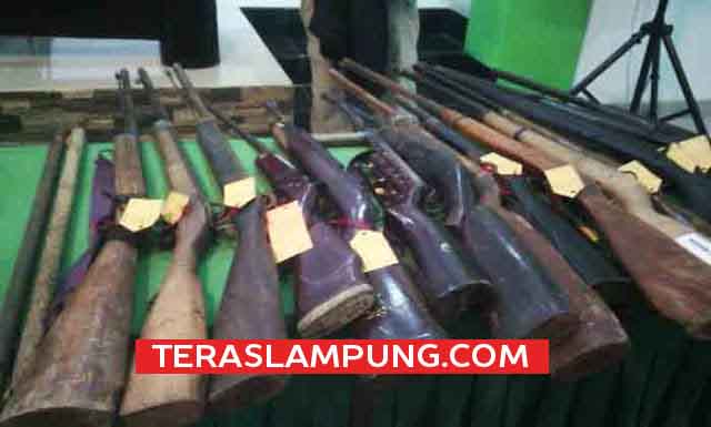 Korem 043 Gatam, Terima 11 Pucuk Senpi Rakitan dari Warga Mesuji
