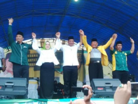 Golkar-PKB-PBB Deklarasikan Aprozi Alam – Ice Suryana sebagai Cabup-Cawabup Lampung Utara
