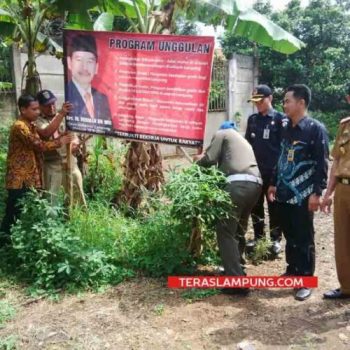 Panwaslu Lampura Tertibkan Alat Peraga Pasangan Cabup-Cawabup dan Cagub-Cawagub