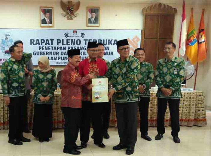 KPU Resmi Tetapkan Empat Pasangan Calon Peserta Pilgub Lampung 2018
