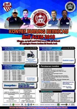 BnR Aceh akan Gelar Kontes Burung Berkicau pada April 2018