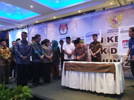 Komitmen Keterbukaan Informasi Pilkada Serentak di Lampung 2018 Dideklarasikan