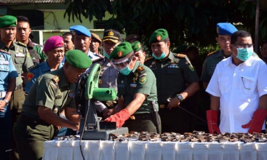 Korem Gatam Musnahkan 193 Senjata Api Rakitan