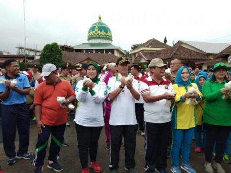 Forkopimda Pemprov Lampung Olahraga Bersama Kapolda dan Danrem