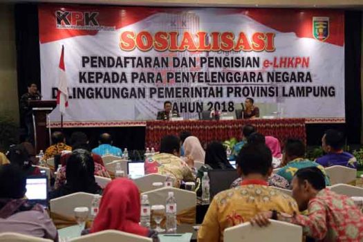 Semua Pejabat Negara di Pemprov Lampung Wajib Lapor Kekayaan ke KPK