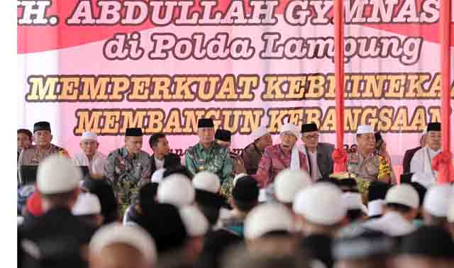 Ini Pesan AA Gym dalam Zikir Kebangsaan di Polda Lampung