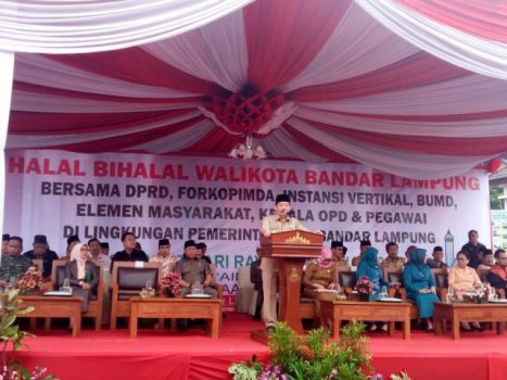 Herman HN Halal Bihalal dengan Para Pegawai Pemkot Bandarlampung