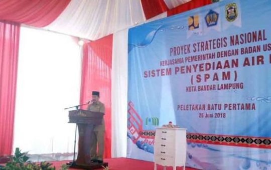 Herman HN Letakkan Batu Pertama Proyek SPAM Rajabasa