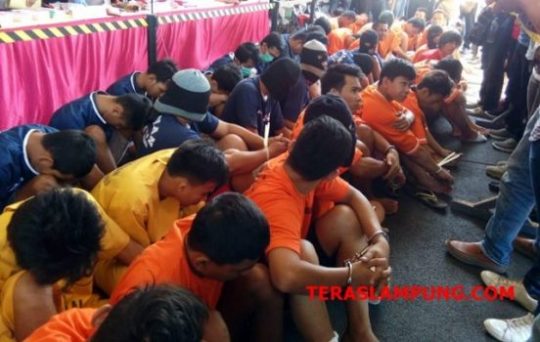 10 Hari, Polda Lampung Tangkap 97 Tersangka dan Sita BB Rp108 Juta