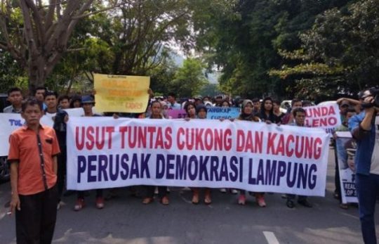 Ratusan Aktivis-Rakyat Desak Usut Tuntas Aktor Politik Uang Pilgub Lampung