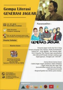 Gola Gong, Penulis Novel “Balada Si Roy” akan Tampil di Lampung