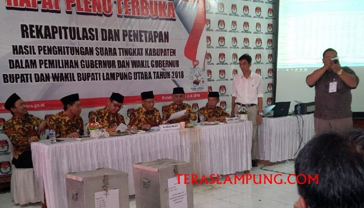 Pleno KPU, Agung – Budi Menang Telak di Pilbup Lampura