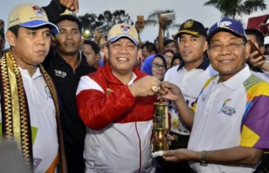 Singgah di Mesuji, Api Asian Games XVIII Disambut Meriah
