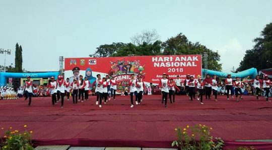 Ribuan Anak di Bandarlampung Rayakan Peringatan Hari Anak Nasional