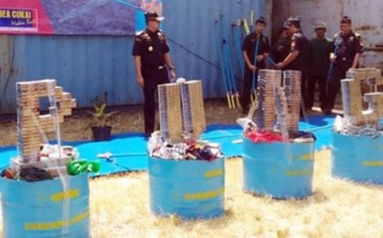 Bea Cukai Lampung Musnahkan 3,5 Juta Batang Rokok Ilegal Senilai Rp 500 Juta
