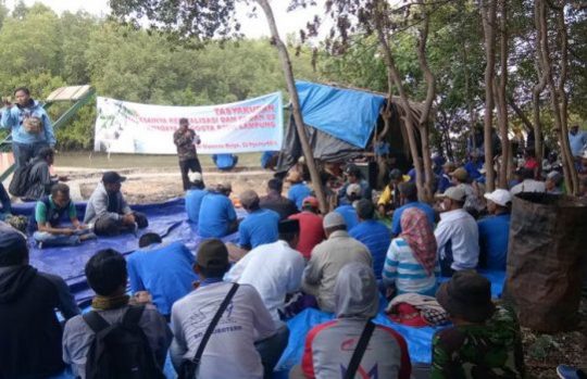 Syukuran selesainya revitalisasi dam di pertambakan Bumi Dipasena (Foto: Ari Suharso)