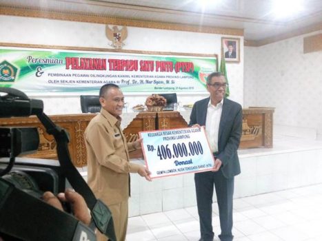 Kemenag Salurkan Sumbangan Rp8 Miliar untuk Korban Gempa Lombok