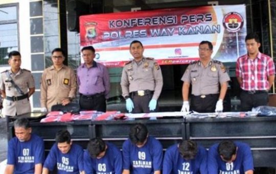 Operasi Sikat Krakatau, Polres Way Kanan Tahan 22 Tersangka