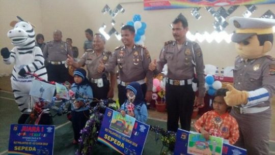 HUT ke-63 Polantas, Polres Lampura Gelar Lomba Mewarnai