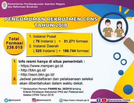 Pendaftaran September, Pemerintah Buka Lowongan 238 Ribu Formasi CPNS