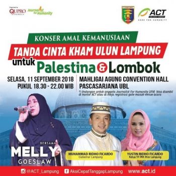 Hadirkan Melly Goeslaw, ACT Gelar Konser Amal untuk Lombok dan Palestina