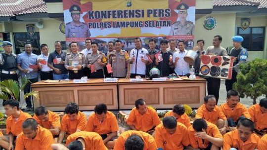 Operasi Cempaka Krakatau, Polres Lamsel Amankan 32 Tersangka