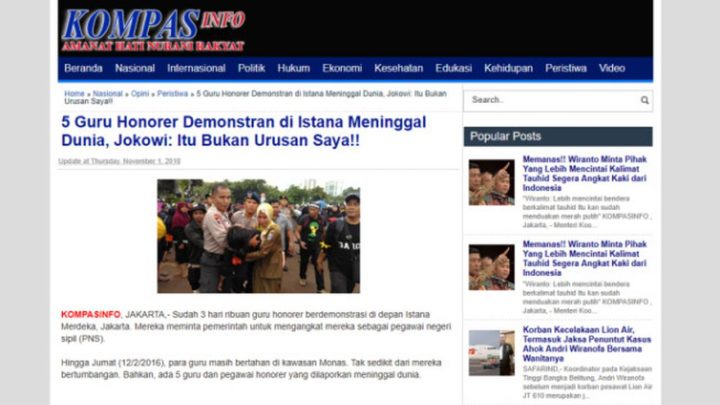 [Cek Fakta] Hoaks Jokowi Abaikan Guru Honorer Demonstran yang Meninggal